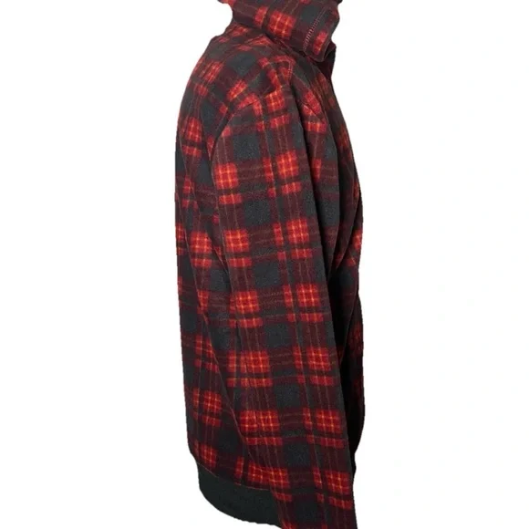 UNIONBAY Men’s NWT Hoodie M Red Plaid Microfleece Soft! - Picture 3 of 10